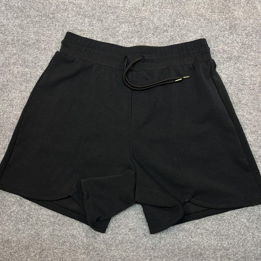 A. Putnam Shorts Womens Large Black Sweat Elastic Waist Drawstring 5 Inch Inseam